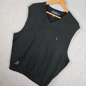 Vtg Polo Golf Ralph Lauren 100% Cotton Sweater Vest Dark Navy Sz XL